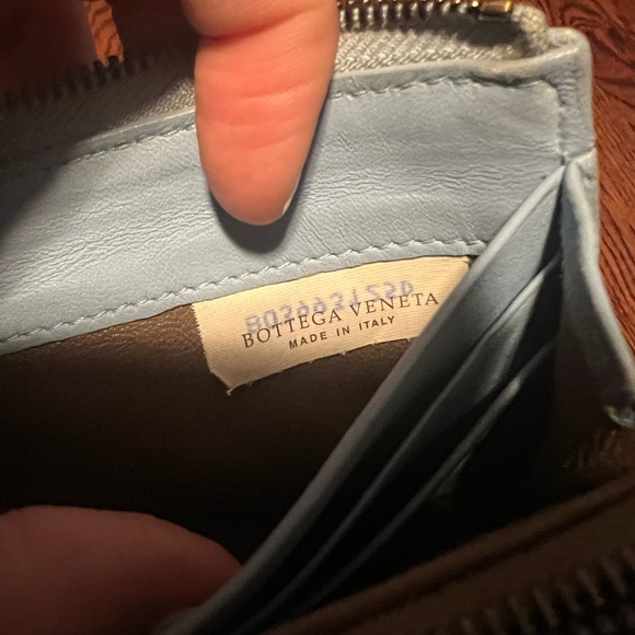 Light Blue Bottega Veneta Wallet Wristlet - Picture 9 of 14